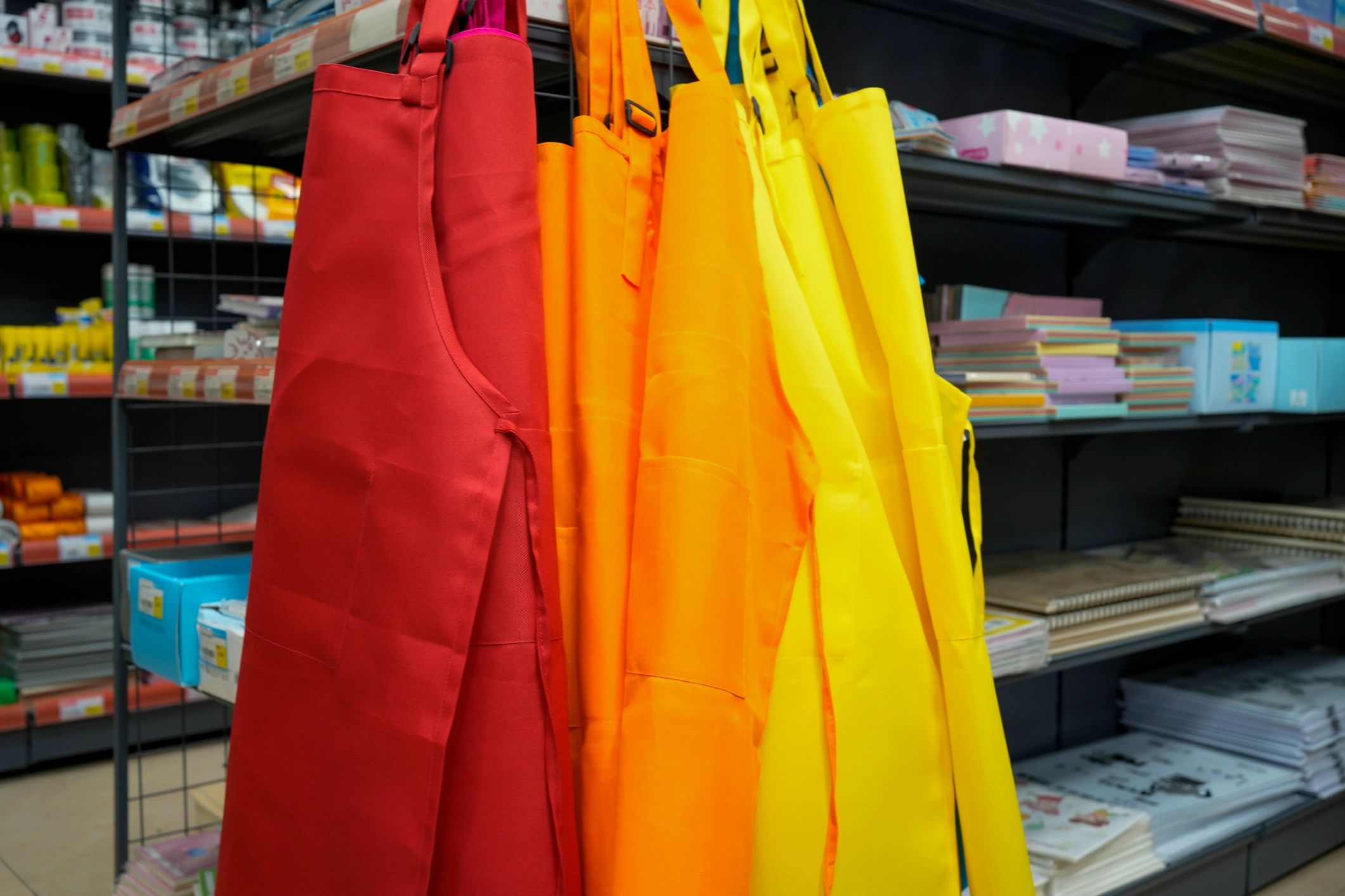 Branded product display representing custom business merchandise